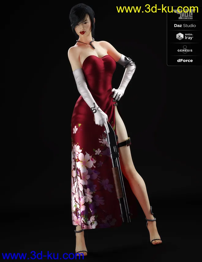 dForce Nicole Agent Outfit for Genesis 8 Female(s)模型的图片10