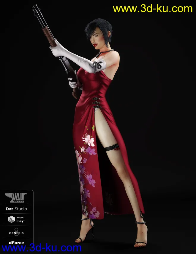 dForce Nicole Agent Outfit for Genesis 8 Female(s)模型的图片11