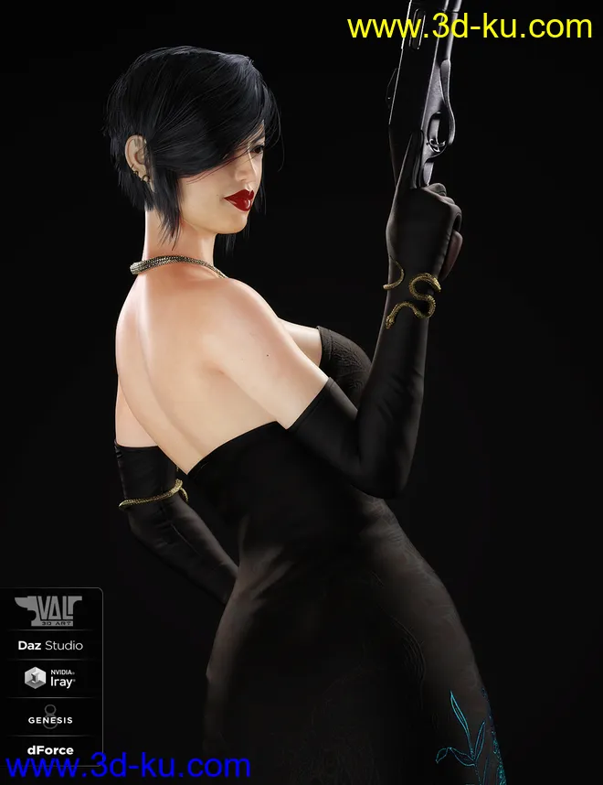 dForce Nicole Agent Outfit for Genesis 8 Female(s)模型的图片13