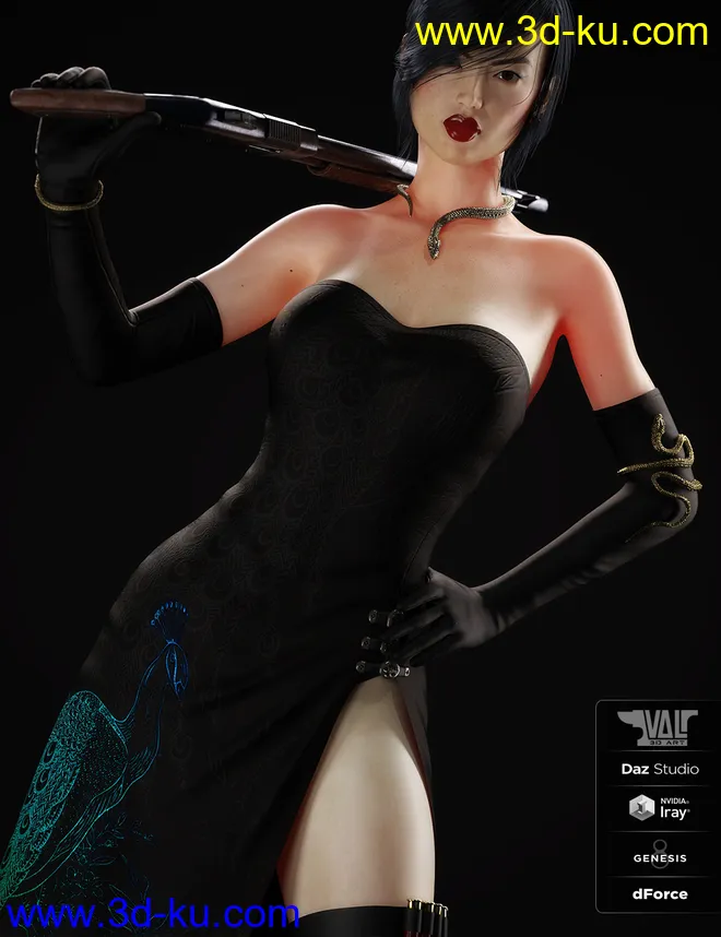 dForce Nicole Agent Outfit for Genesis 8 Female(s)模型的图片15