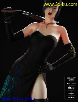 3D打印模型dForce Nicole Agent Outfit for Genesis 8 Female(s)的图片