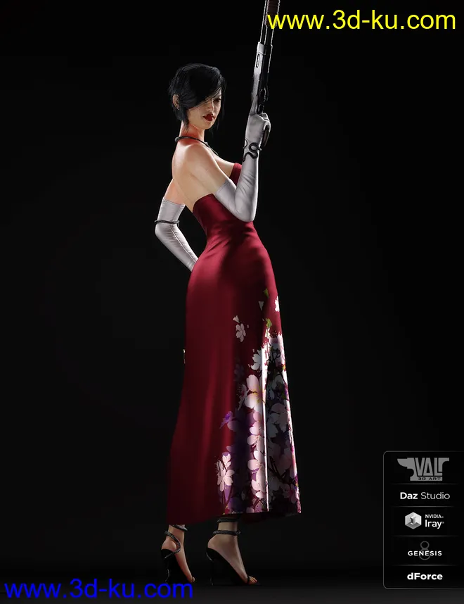 dForce Nicole Agent Outfit for Genesis 8 Female(s)模型的图片16