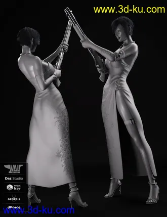 3D打印模型dForce Nicole Agent Outfit for Genesis 8 Female(s)的图片
