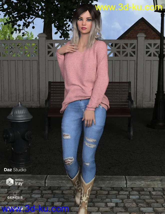 dForce Nora Outfit for Genesis 8 Female(s)模型的图片1