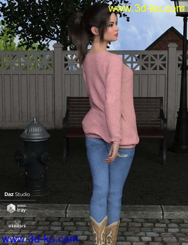 dForce Nora Outfit for Genesis 8 Female(s)模型的图片2