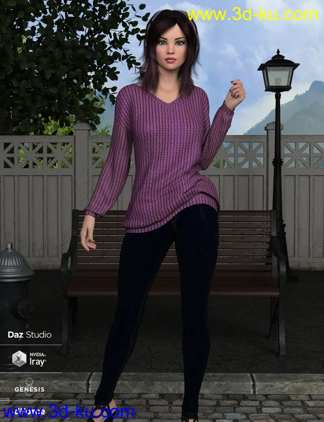 dForce Nora Outfit for Genesis 8 Female(s)模型的图片5
