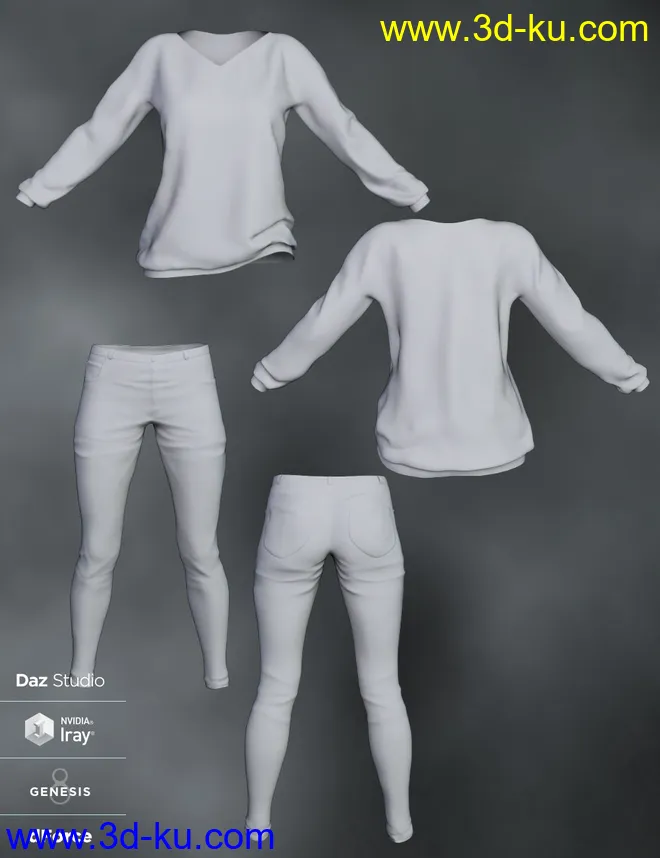 dForce Nora Outfit for Genesis 8 Female(s)模型的图片8