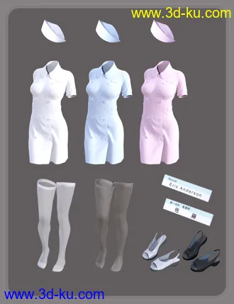 3D打印模型dForce Nurse Uniform for Genesis 8 Female(s)的图片