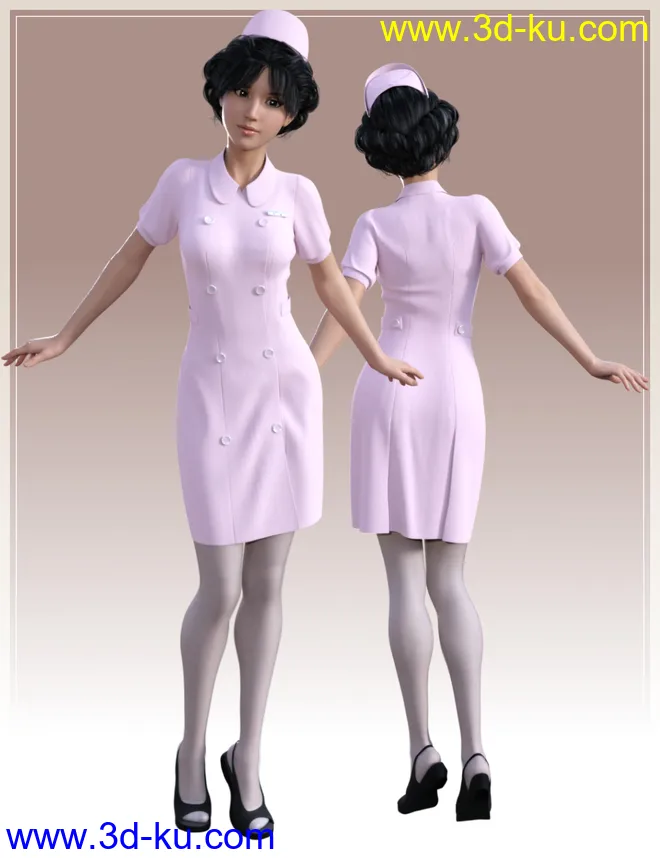 dForce Nurse Uniform for Genesis 8 Female(s)模型的图片3