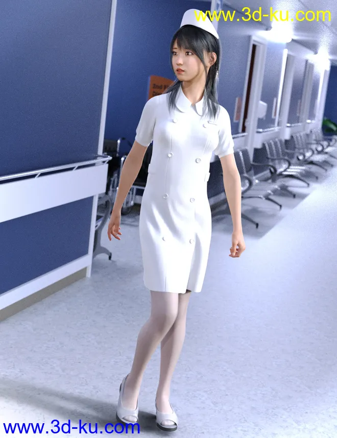 dForce Nurse Uniform for Genesis 8 Female(s)模型的图片4