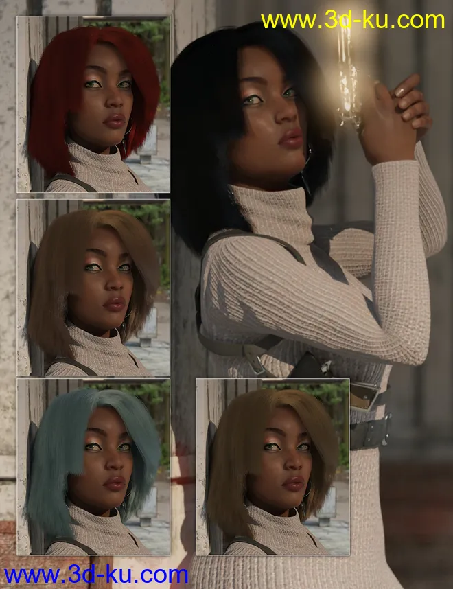 dForce Operator Hair for Genesis 8 Female(s)模型的图片1