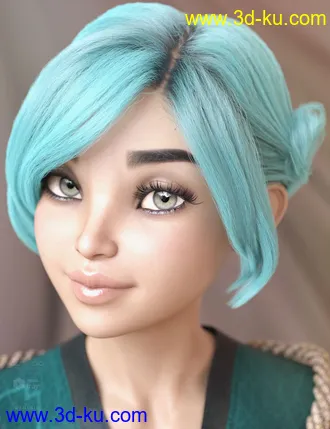 3D打印模型dForce Ophelie Hair for Genesis 3 & 8 Female(s)的图片