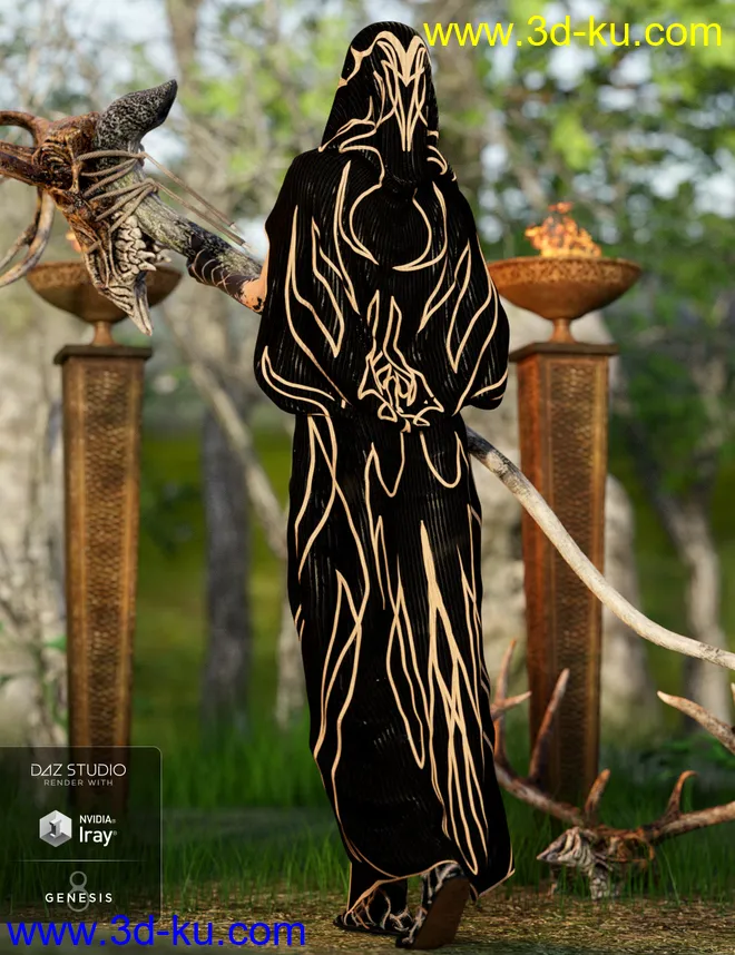 dforce Order of the Huntress - The Acolyte Outfit for Genesis 8 Female(s)模型的图片3