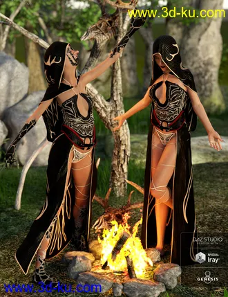 3D打印模型dforce Order of the Huntress - The Acolyte Outfit for Genesis 8 Female(s)的图片