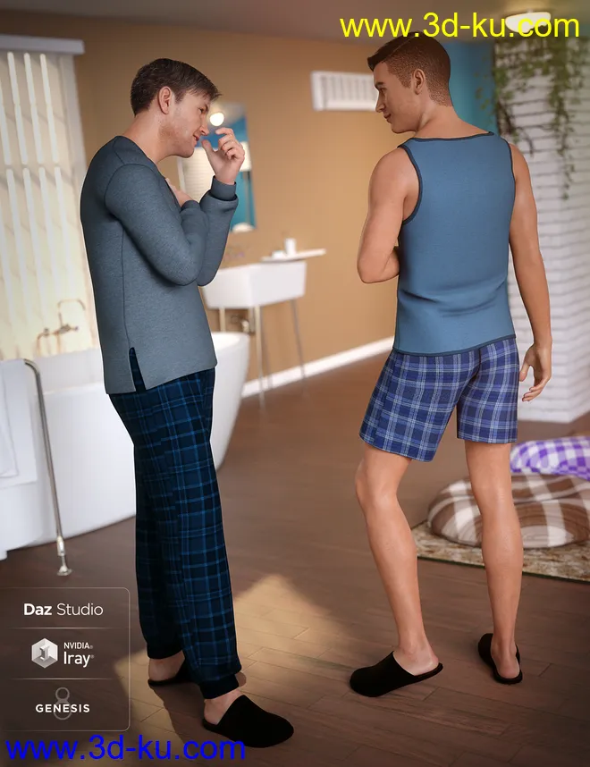 dForce Pajamas for Genesis 8 Male(s)模型的图片4