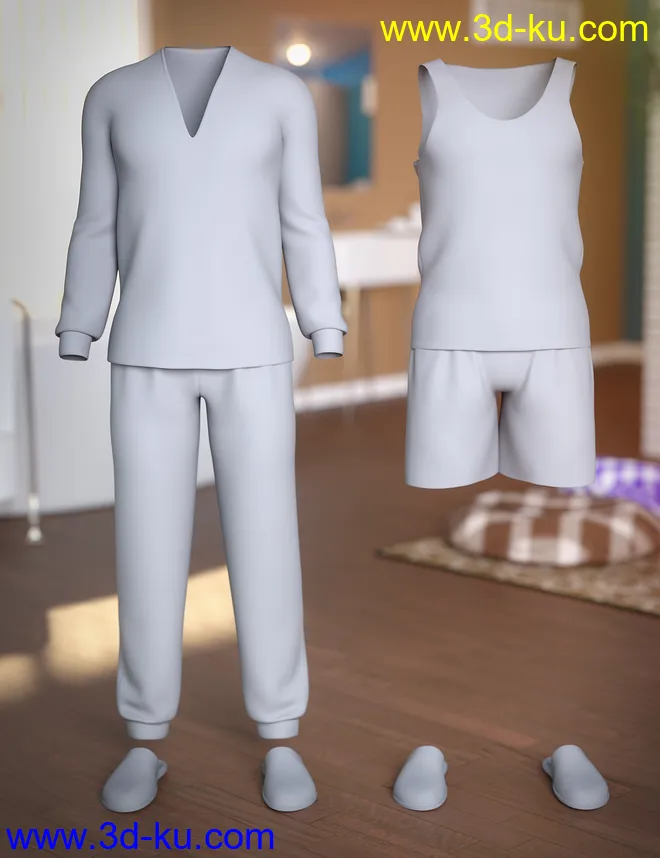 dForce Pajamas for Genesis 8 Male(s)模型的图片5