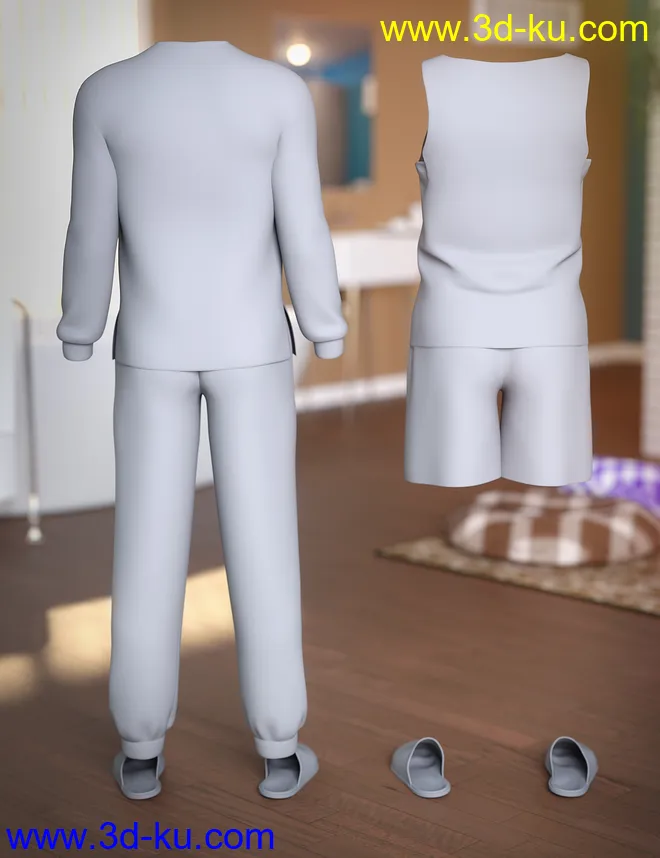 dForce Pajamas for Genesis 8 Male(s)模型的图片6