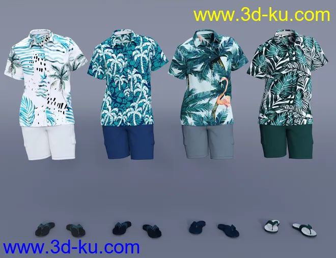 dForce Poolside Oahu Outfit Textures模型的图片3