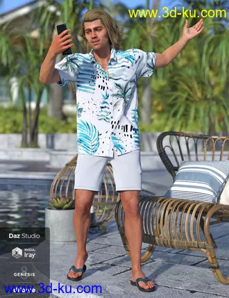 3D打印模型dForce Poolside Oahu Outfit Textures的图片