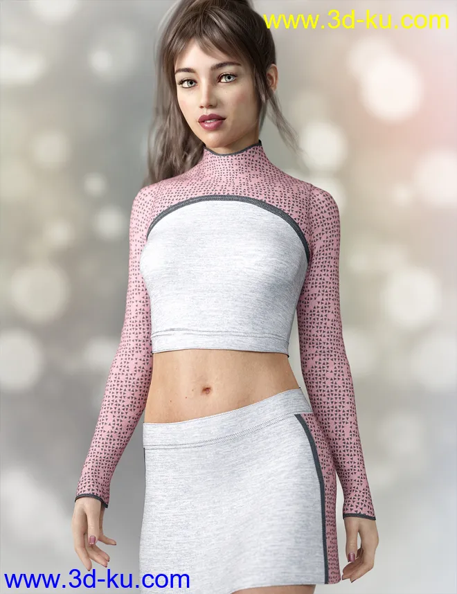 dforce Rabble-Rouser Outfit for Genesis 8 Female(s)模型的图片1