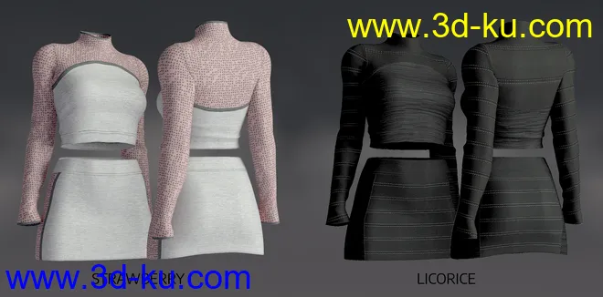 dforce Rabble-Rouser Outfit for Genesis 8 Female(s)模型的图片4