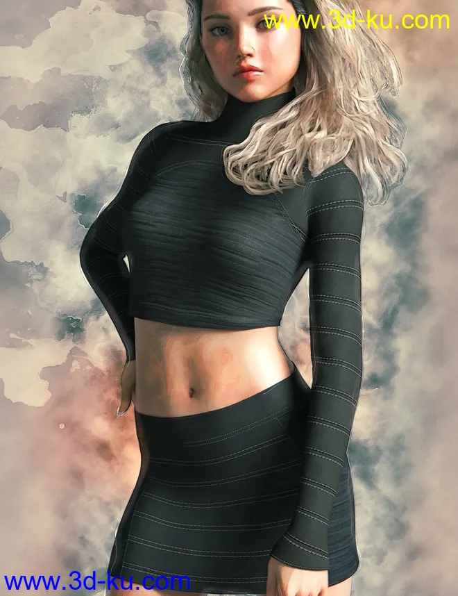 dforce Rabble-Rouser Outfit for Genesis 8 Female(s)模型的图片7