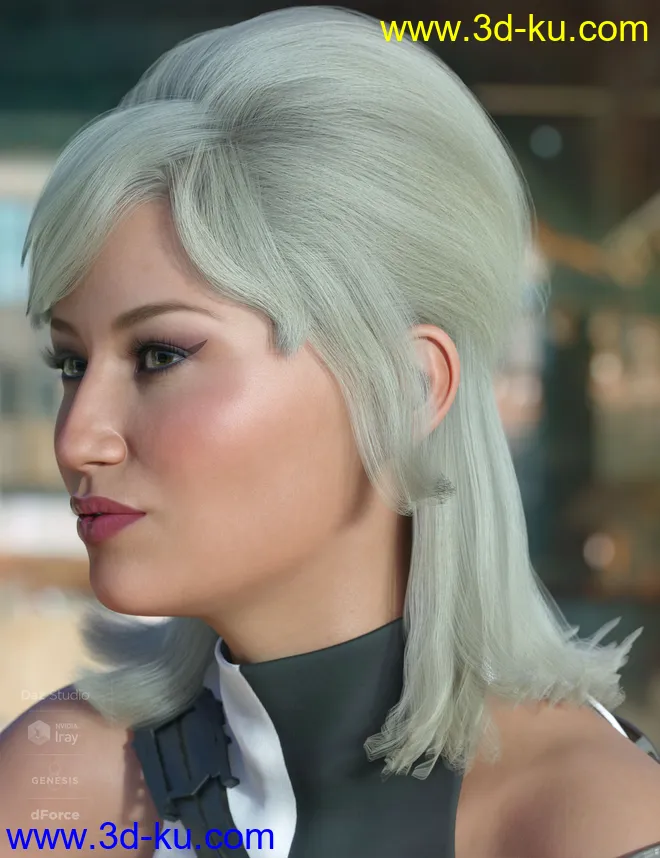 dForce Raquel Hair for Genesis 3 & 8 Female(s)模型的图片2