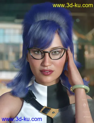 3D打印模型dForce Raquel Hair for Genesis 3 & 8 Female(s)的图片