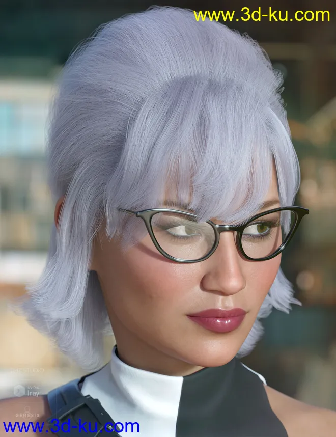 dForce Raquel Hair for Genesis 3 & 8 Female(s)模型的图片4