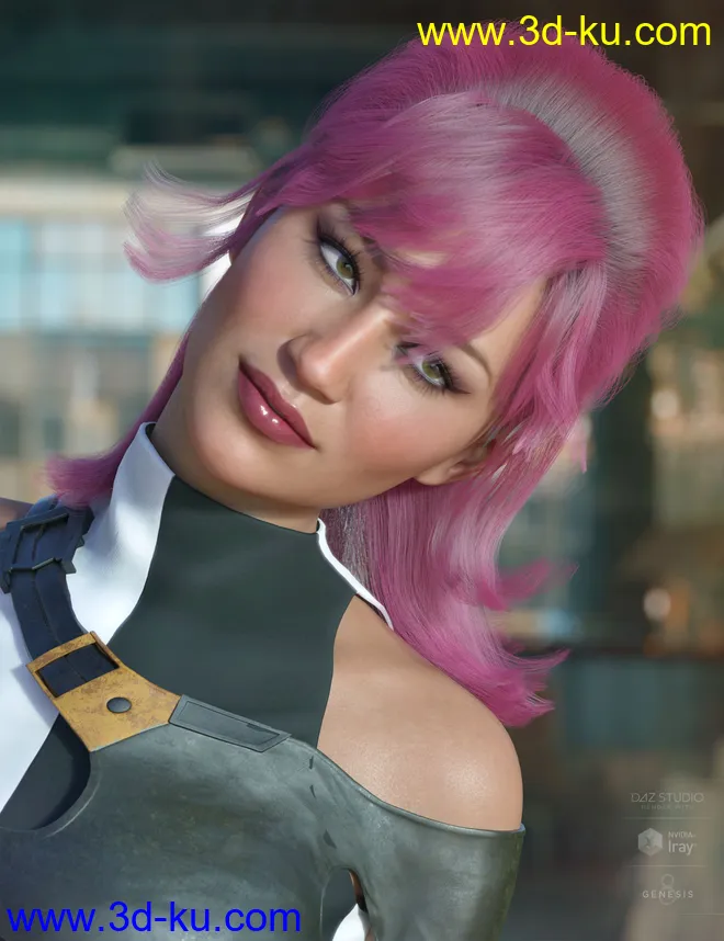 dForce Raquel Hair for Genesis 3 & 8 Female(s)模型的图片6