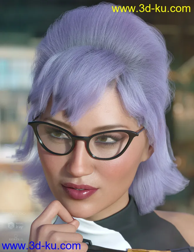 dForce Raquel Hair for Genesis 3 & 8 Female(s)模型的图片8