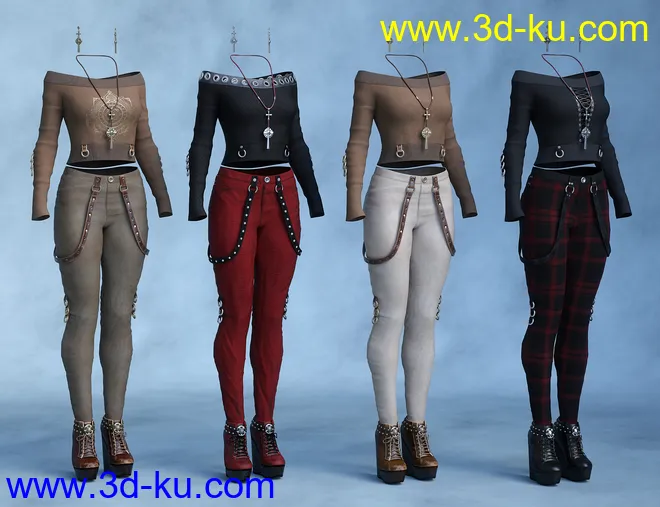 dForce Raven Black Outfit Textures模型的图片1