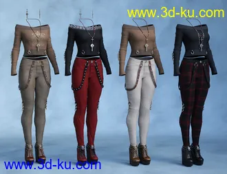 3D打印模型dForce Raven Black Outfit Textures的图片