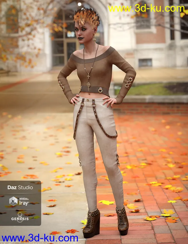 dForce Raven Black Outfit Textures模型的图片5