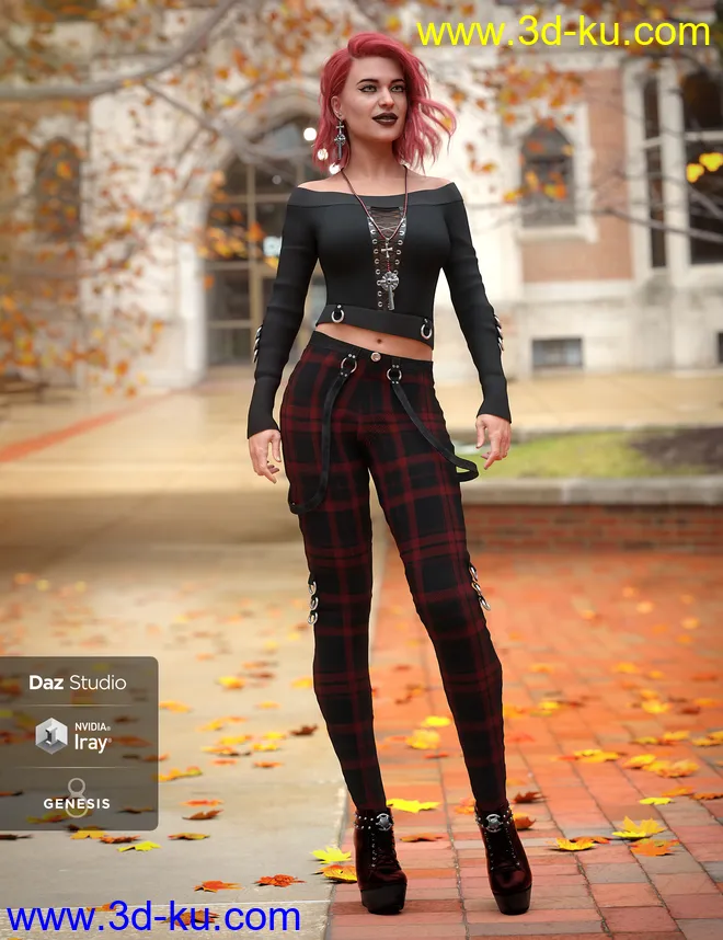 dForce Raven Black Outfit Textures模型的图片6