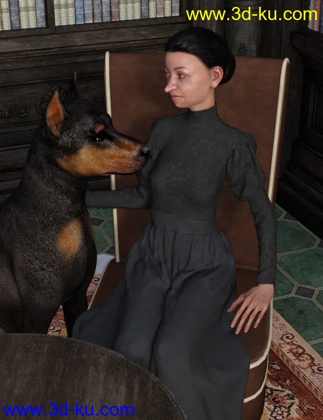 dForce Regal Dress for Genesis 8 Female(s)模型的图片5