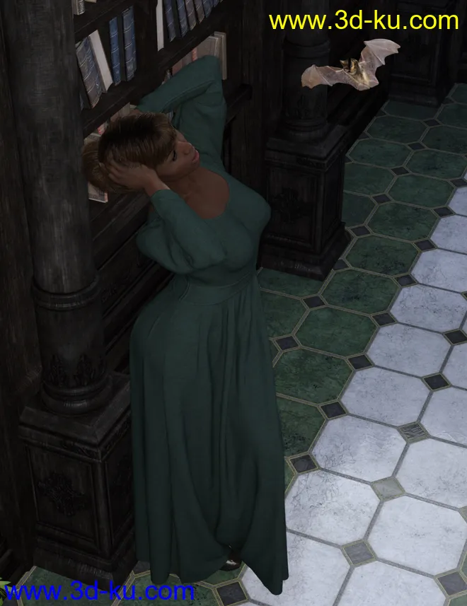 dForce Regal Dress for Genesis 8 Female(s)模型的图片6