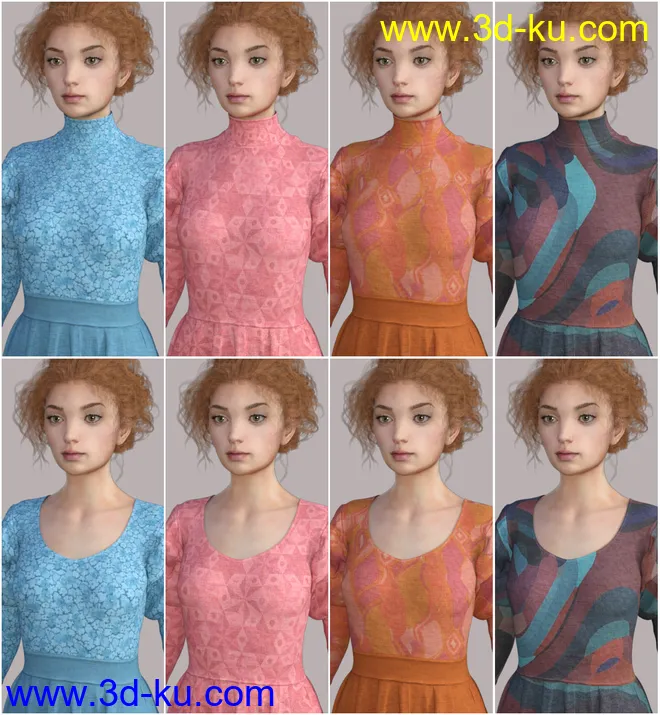 dForce Regal Dress for Genesis 8 Female(s)模型的图片8