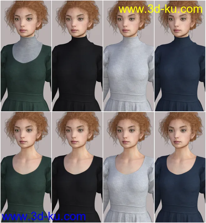dForce Regal Dress for Genesis 8 Female(s)模型的图片9