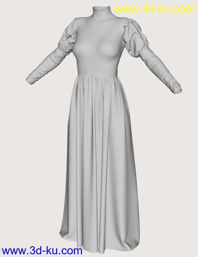 dForce Regal Dress for Genesis 8 Female(s)模型的图片10