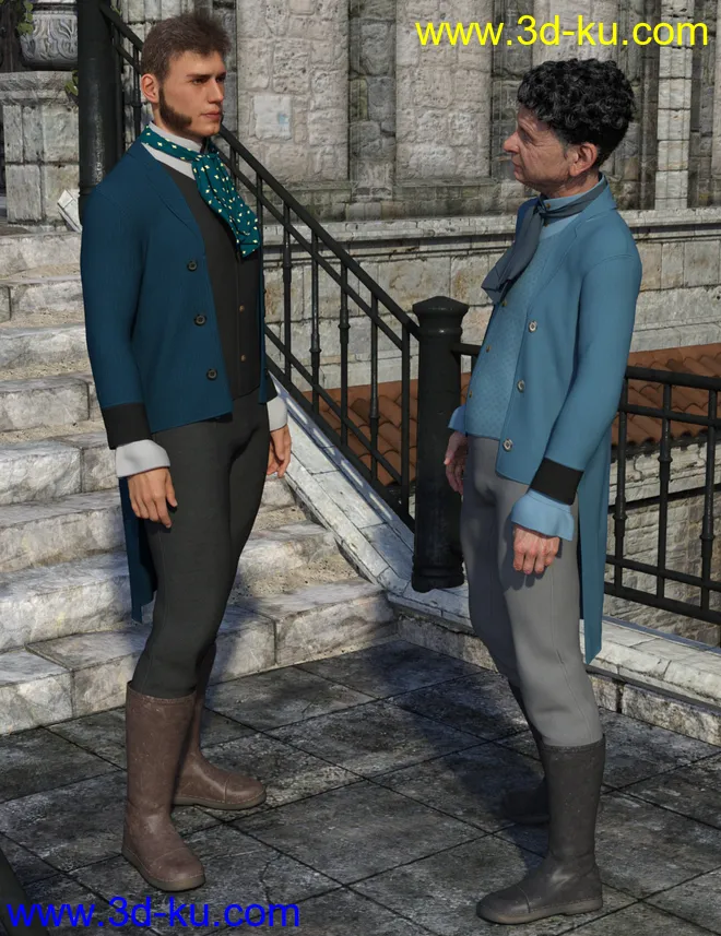 dForce Regency Outfit for Genesis 8 Male(s)模型的图片1