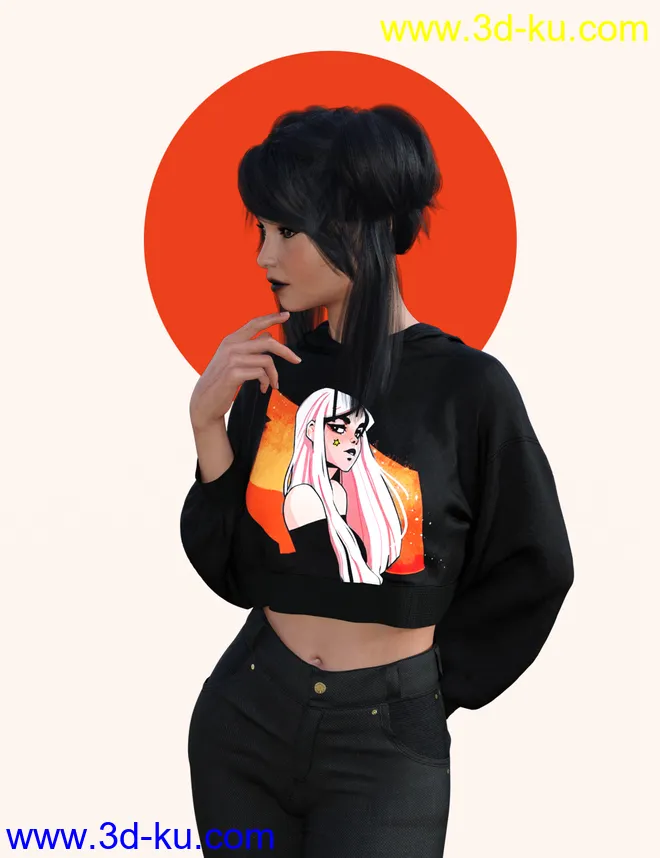 dForce Retro Active Outfit for Genesis 8 Female(s)模型的图片3