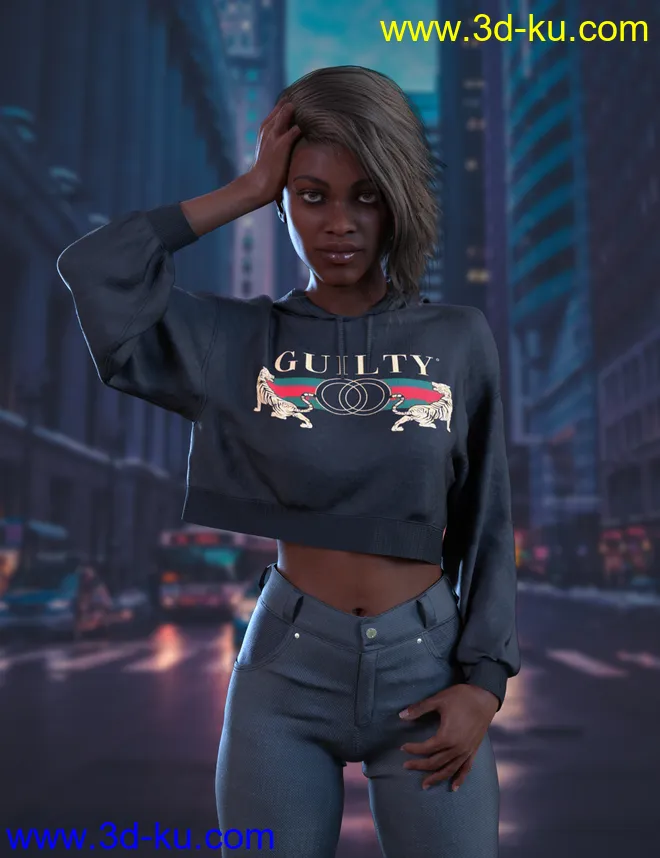 dForce Retro Active Outfit for Genesis 8 Female(s)模型的图片4