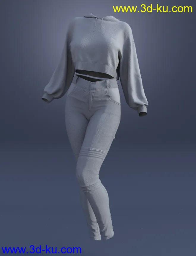 dForce Retro Active Outfit for Genesis 8 Female(s)模型的图片7