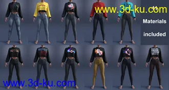 3D打印模型dForce Retro Active Outfit for Genesis 8 Female(s)的图片