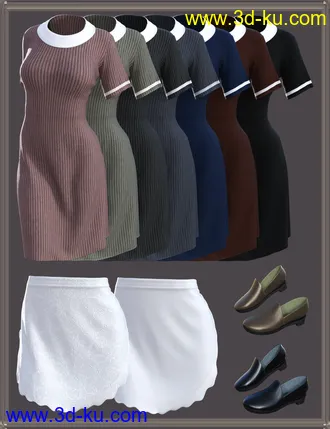3D打印模型dForce Retro Waitress Uniform for Genesis 8 Female(s)的图片