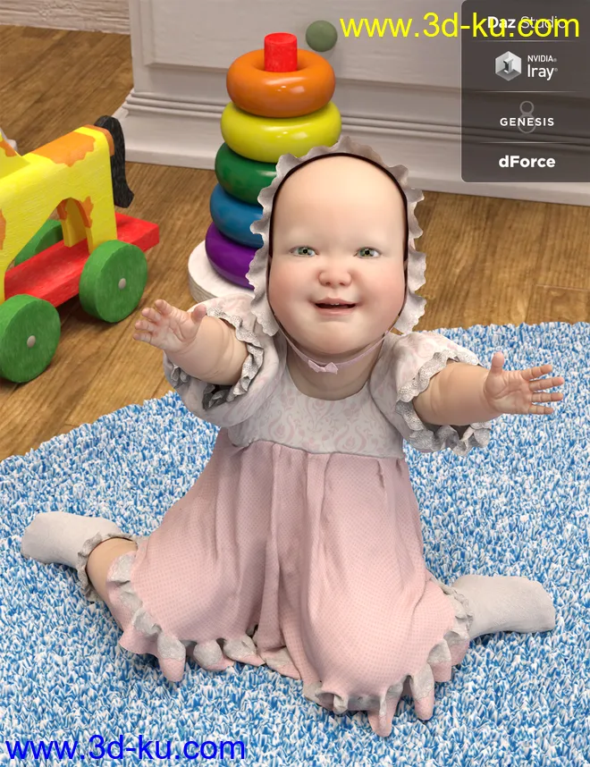 dForce Ruffle Princess for Genesis 8 Female(s)模型的图片1