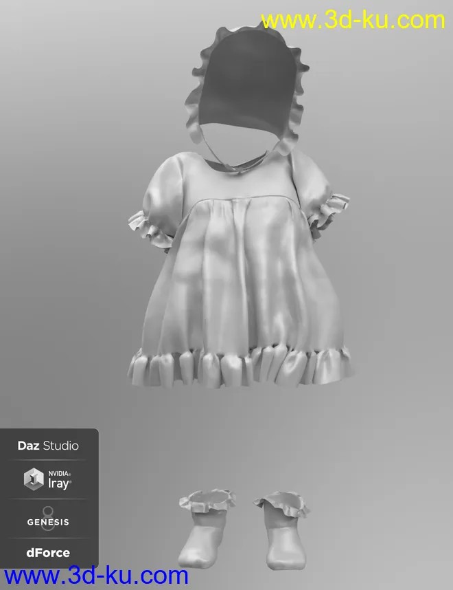 dForce Ruffle Princess for Genesis 8 Female(s)模型的图片2