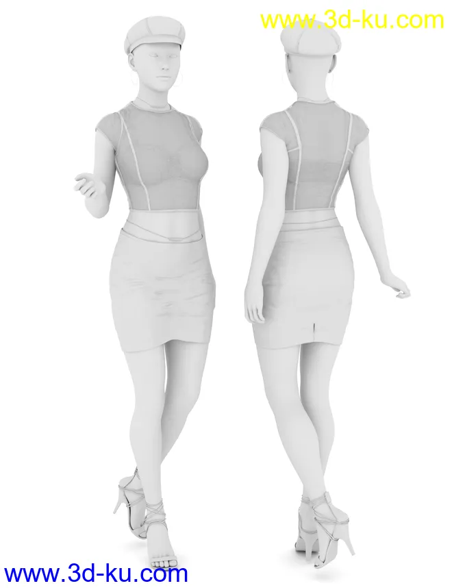 dforce Sassy Vinyl Outfit for Genesis 8 Female(s)模型的图片9