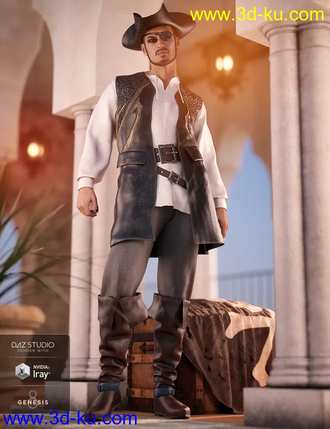 dForce Scallywag Outfit Textures模型的图片6